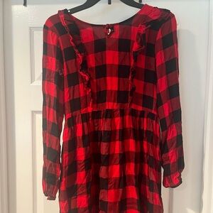 Wonder Nation Red and Black Checkered Top